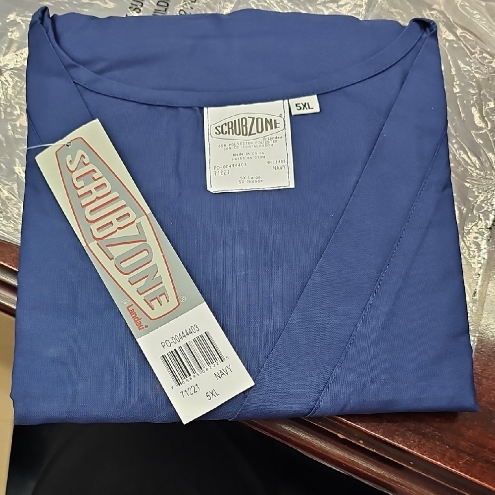 Landau ScrubZone Navy Short Sleeve Shirt